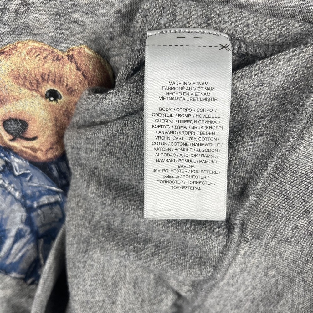 Polo Ralph Lauren Women's Grey Vtg USA Polo Bear Sweatshirt Medium - Picture 4 of 7